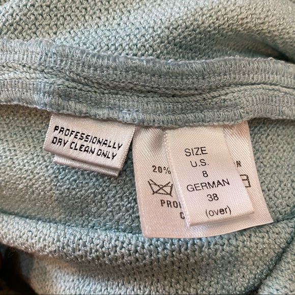 St. John Marie Gray Santana Knit Pants Wool Blue 8 - Picture 4 of 6